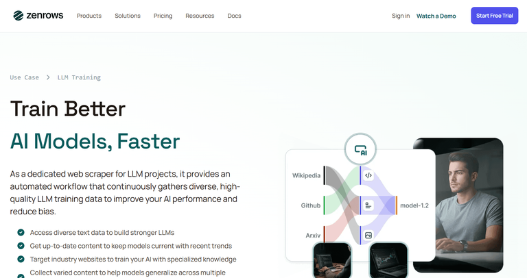 ZenRows homepage.