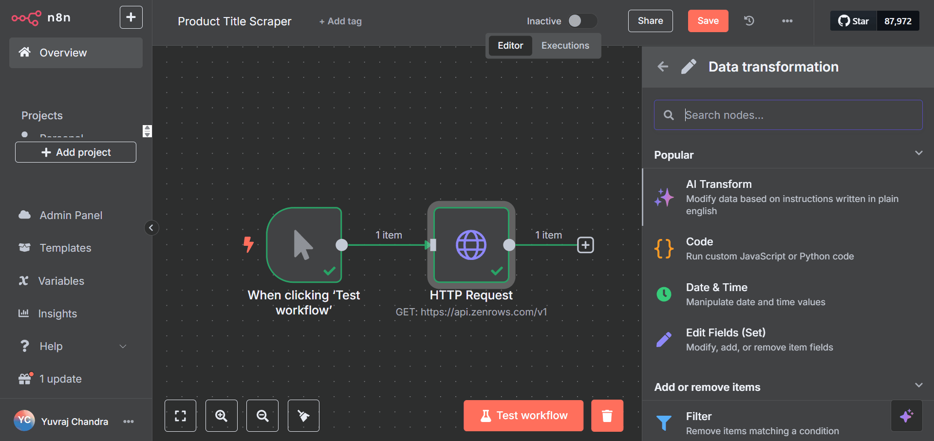 AI Transform Node Setup