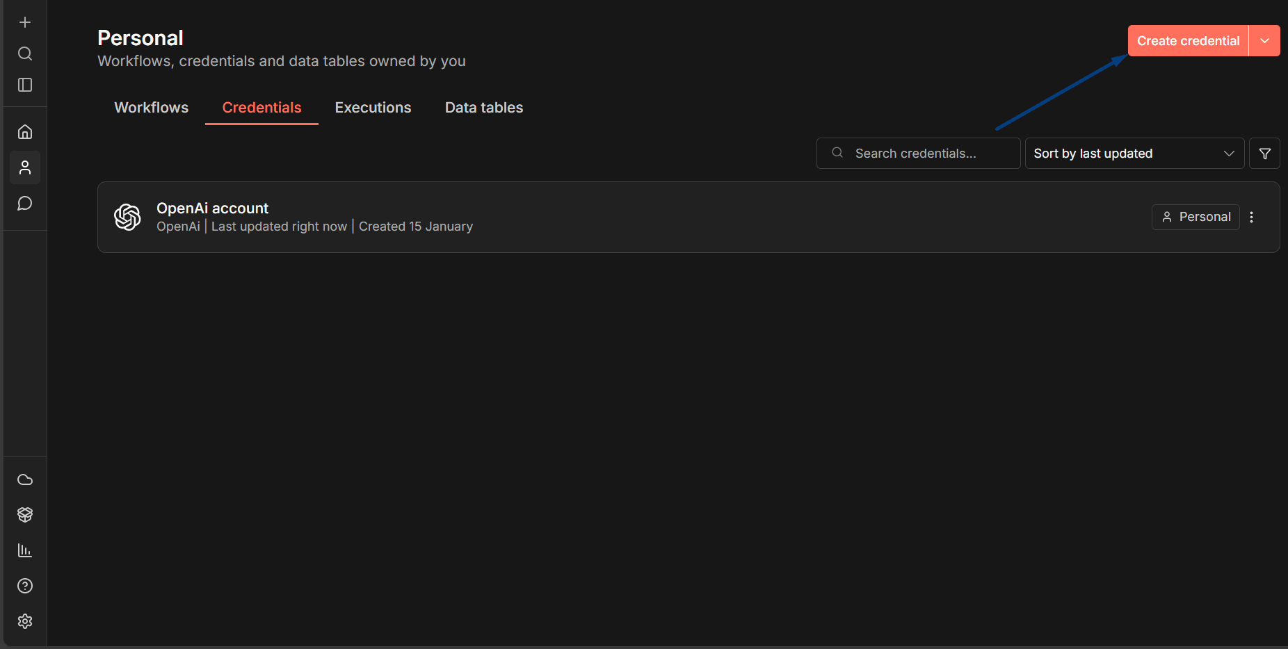 Create n8n credentials.
