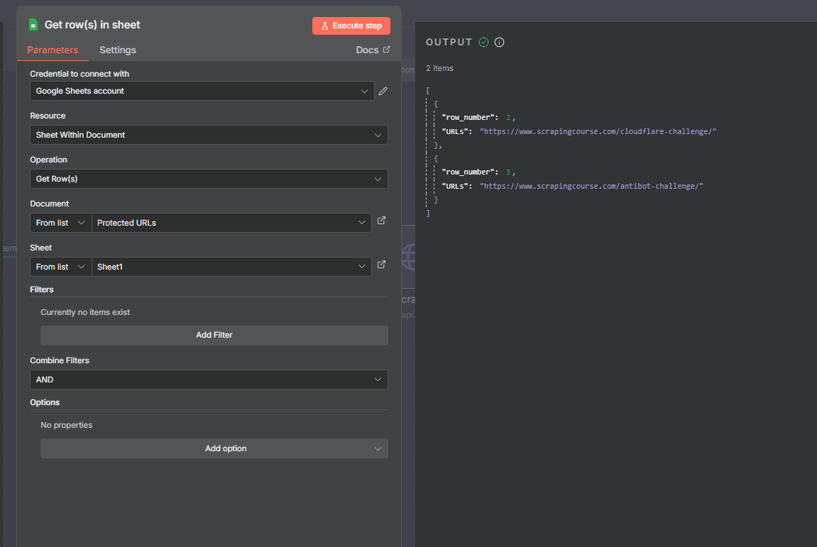 n8n google sheets setup test