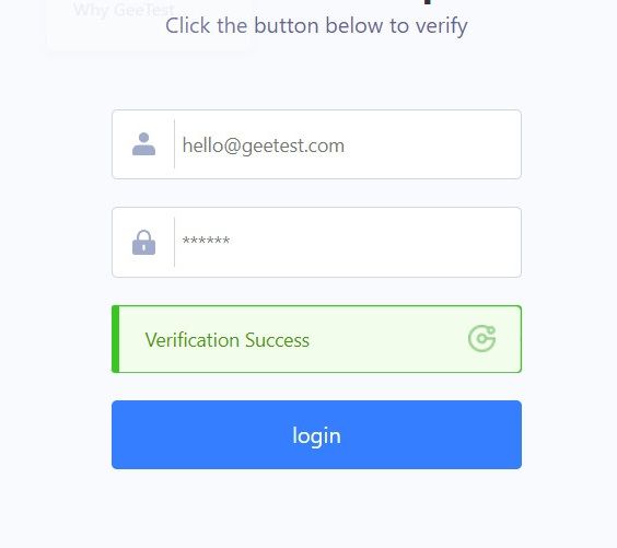 Non-interactive (verification button)
