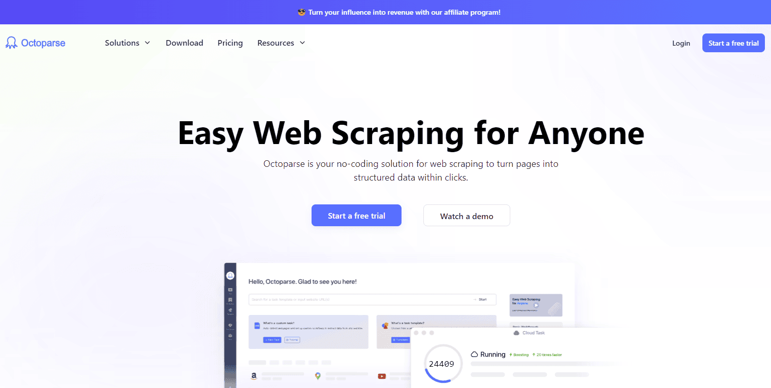 Octoparse Homepage