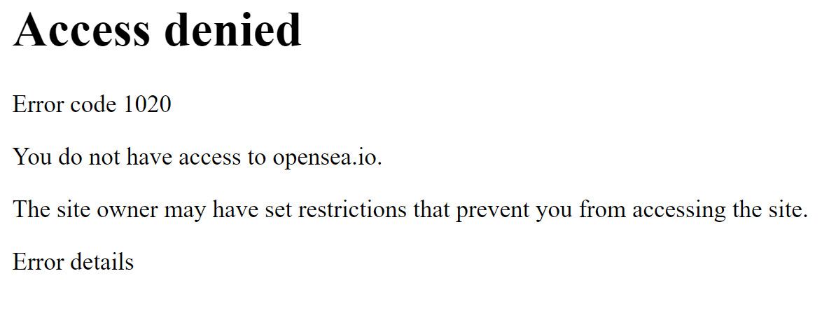 Opensea Ranking Page Denied