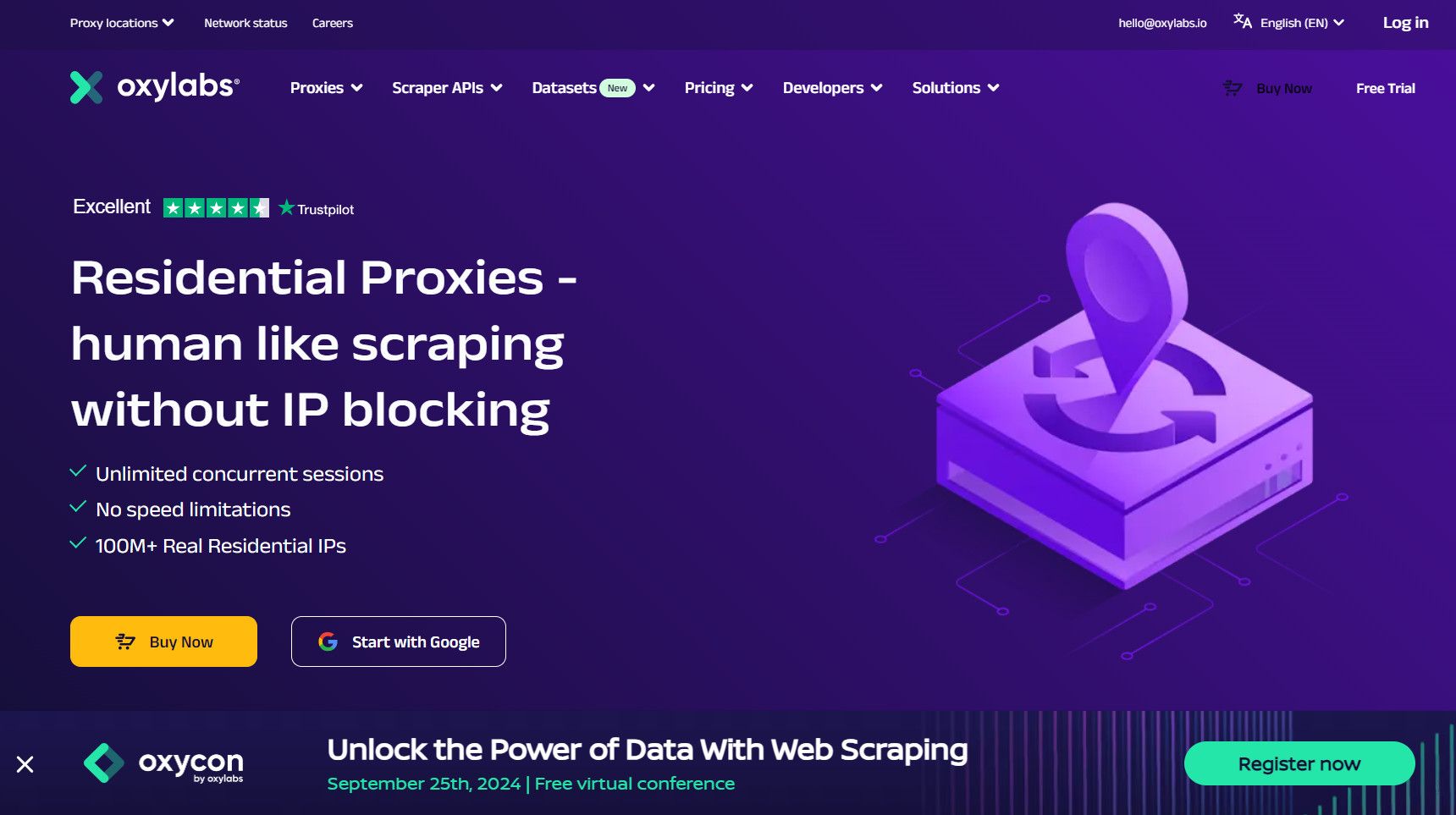 oxylabs homepage