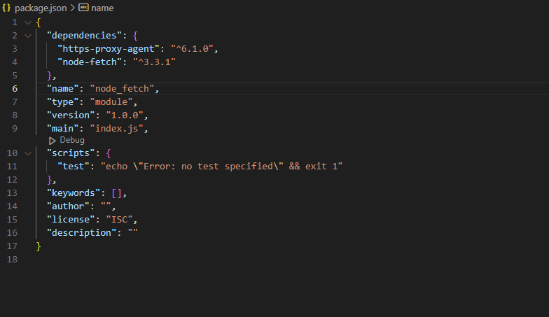 Package.JSON File