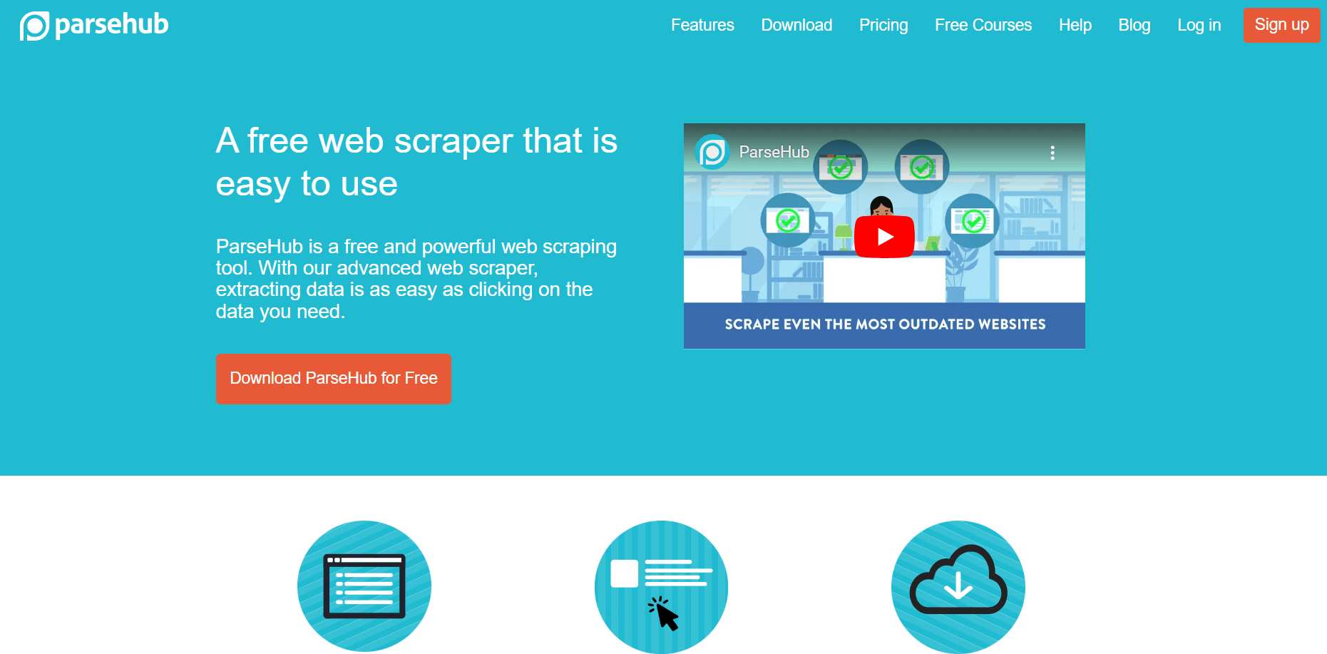 parsehub home page