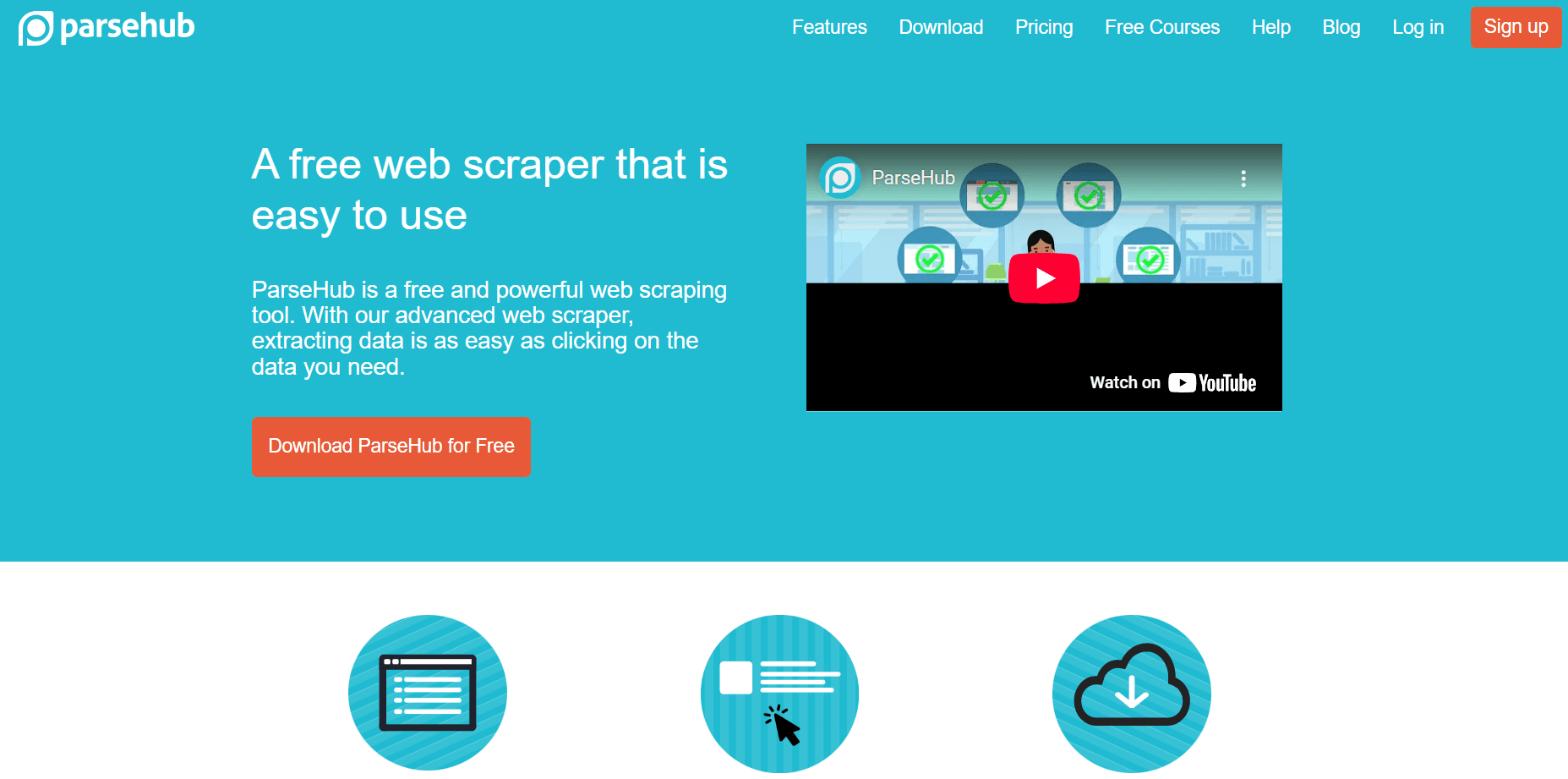 Parsehub homepage