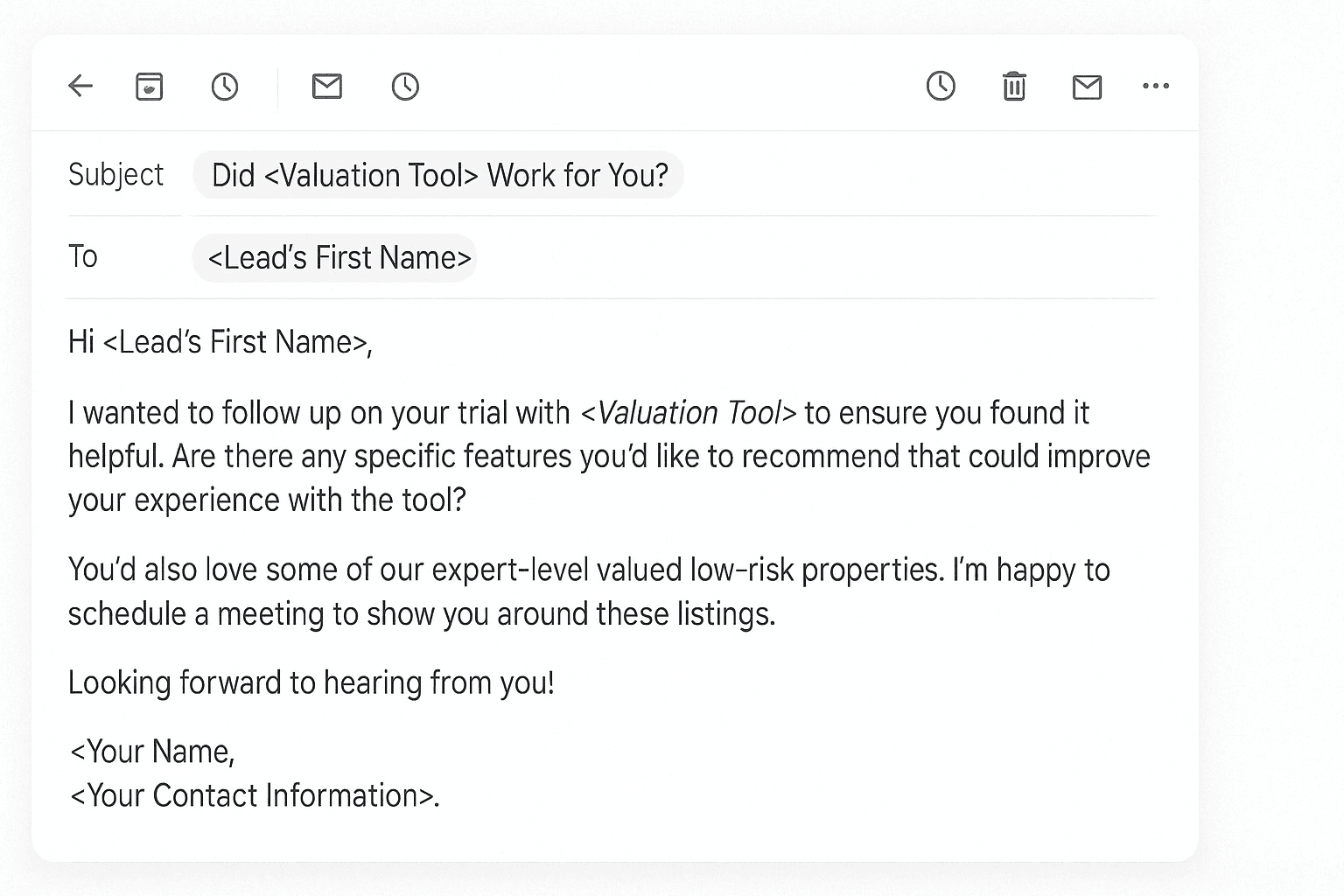 Lead nurture for real estate sample