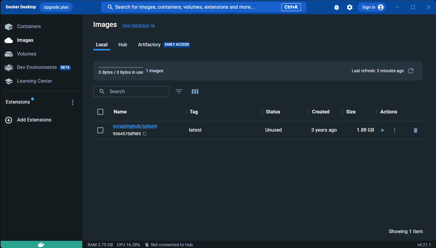 Splash Docker image