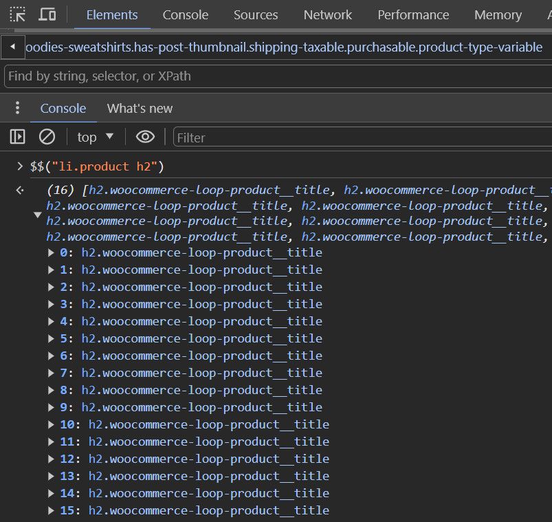 ScrapingCourse CSS selector search