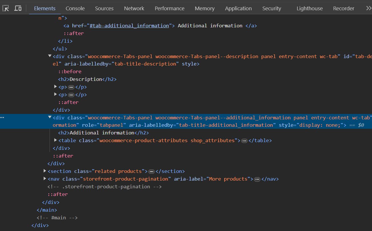 ScrapingCourse product page inspection