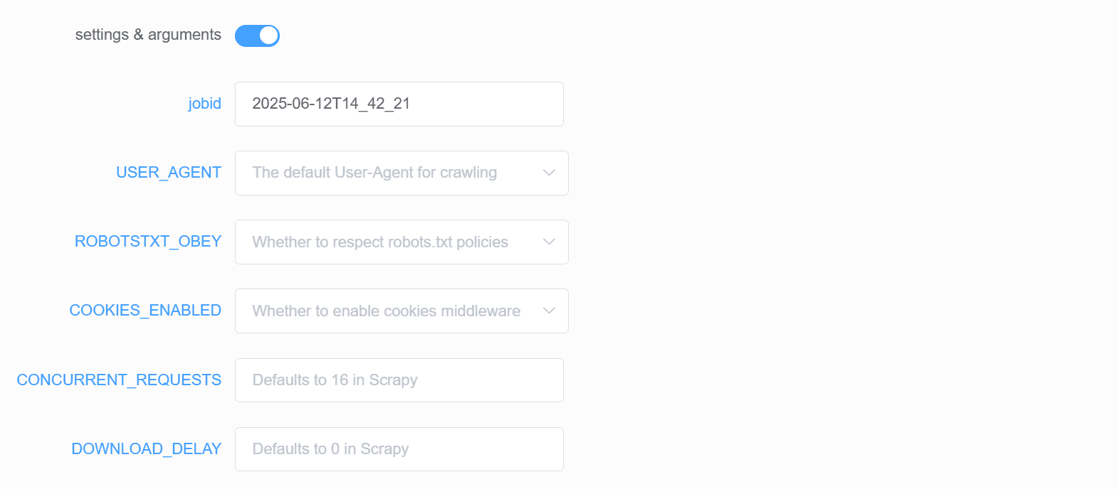 scrapydweb additional settings