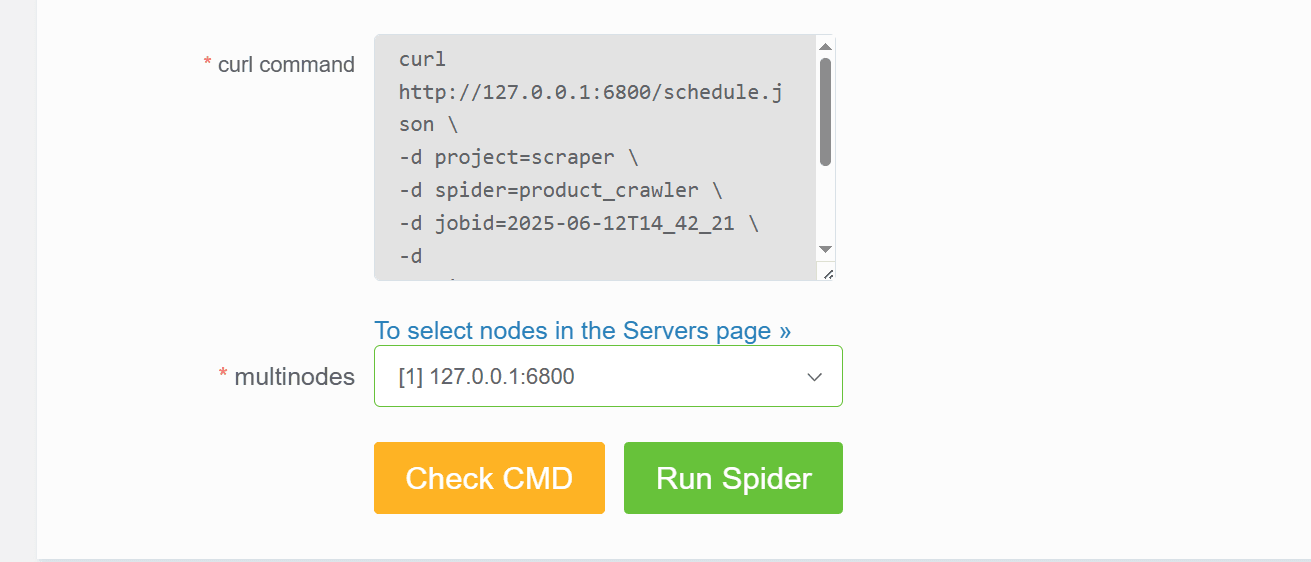 scrapydweb run spider final step