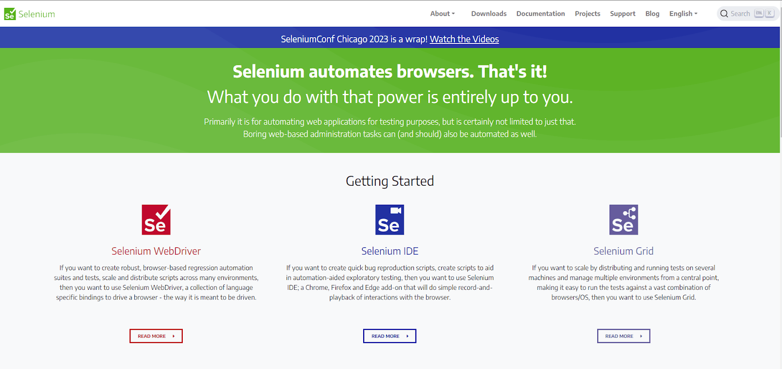 selenium webdriver homepage