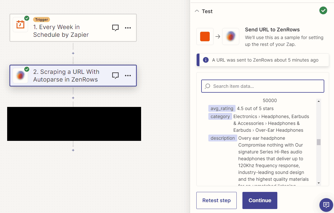 Zapier-ZenRows setup