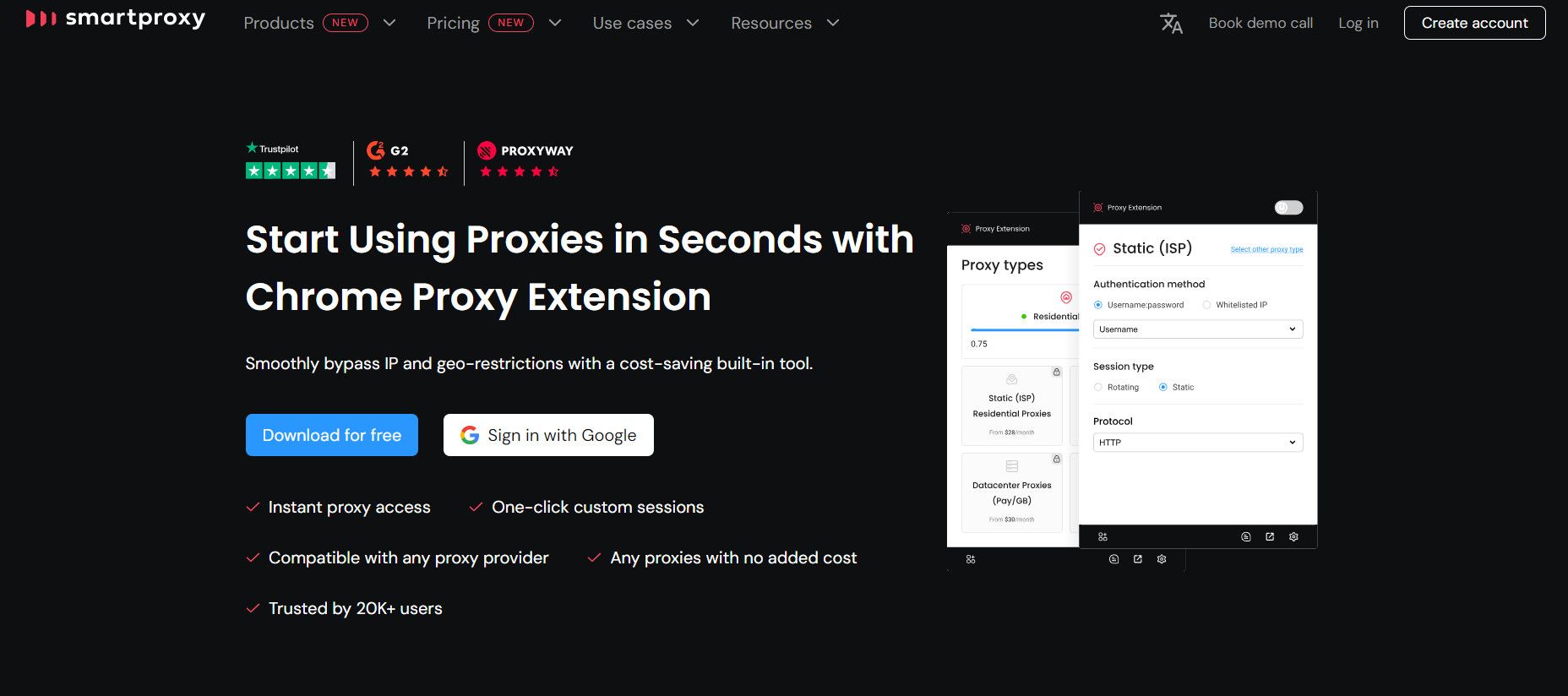 Smartproxy homepage