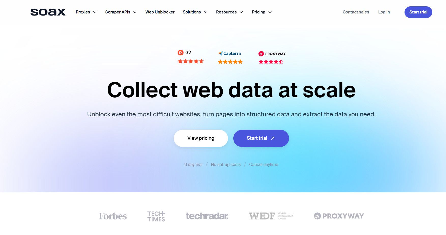 SOAX homepage