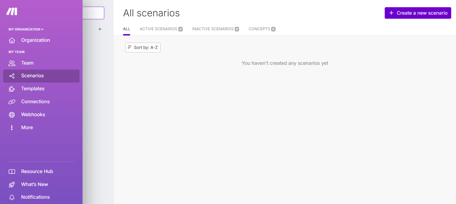 Start Make scenario