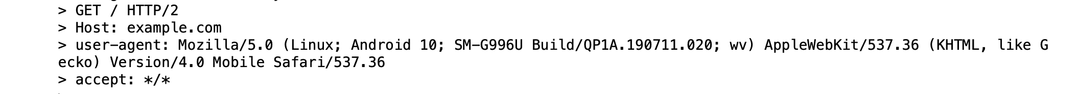 User Agent Output