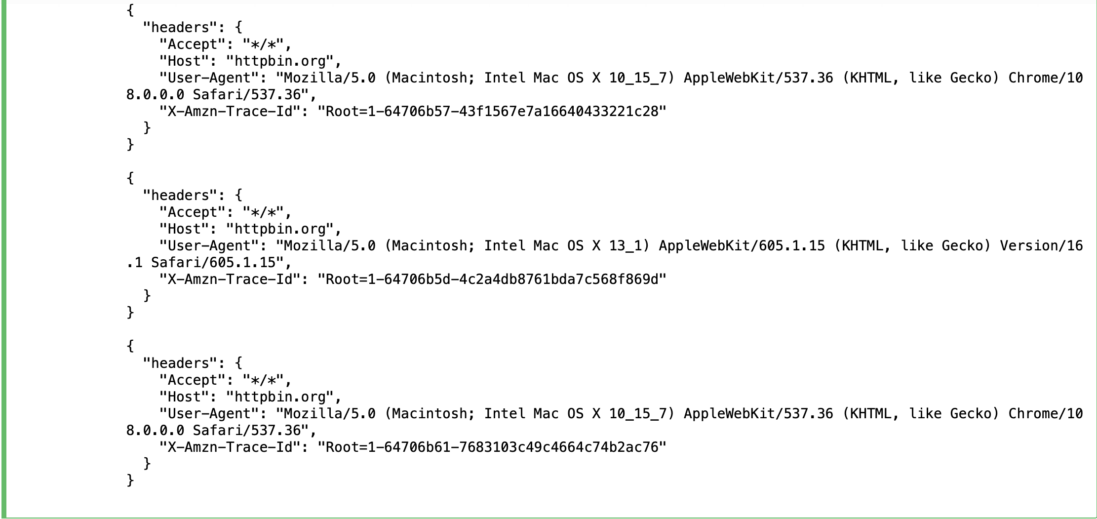 User Agent Output