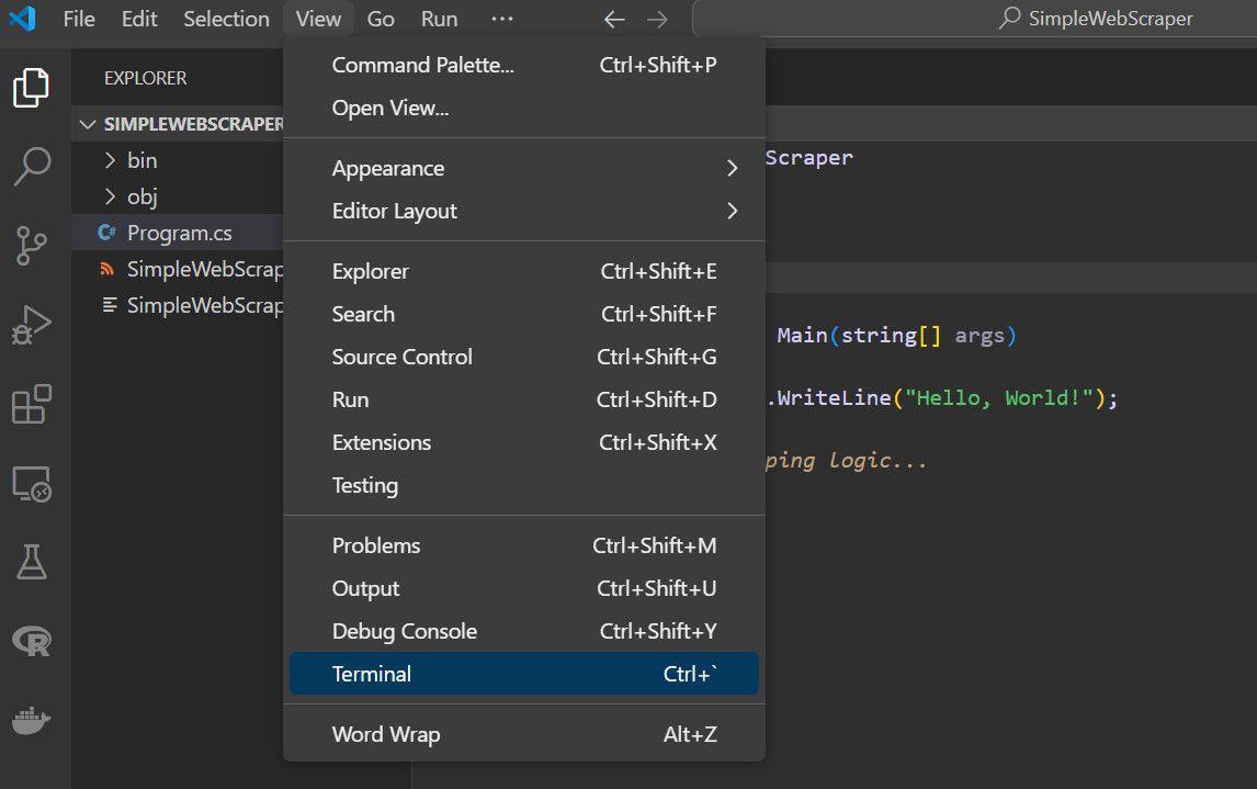 VS Code terminal launcher