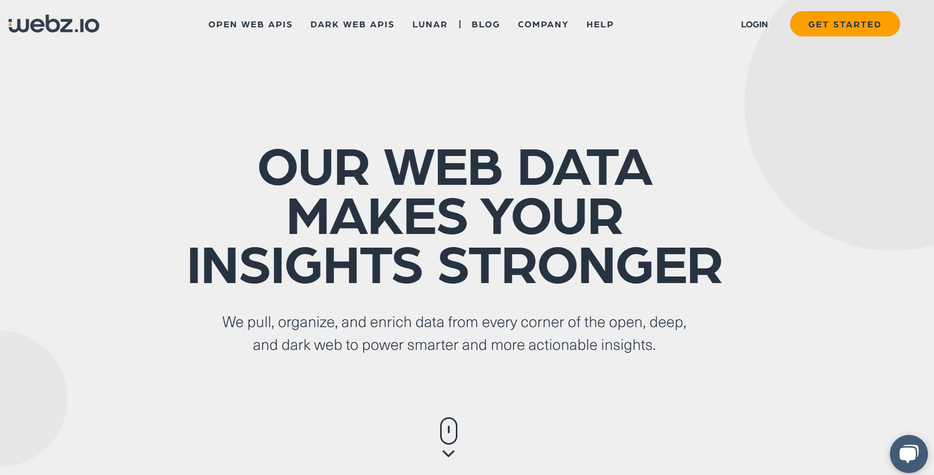 Webzio's homepage