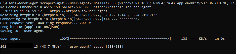 wget log