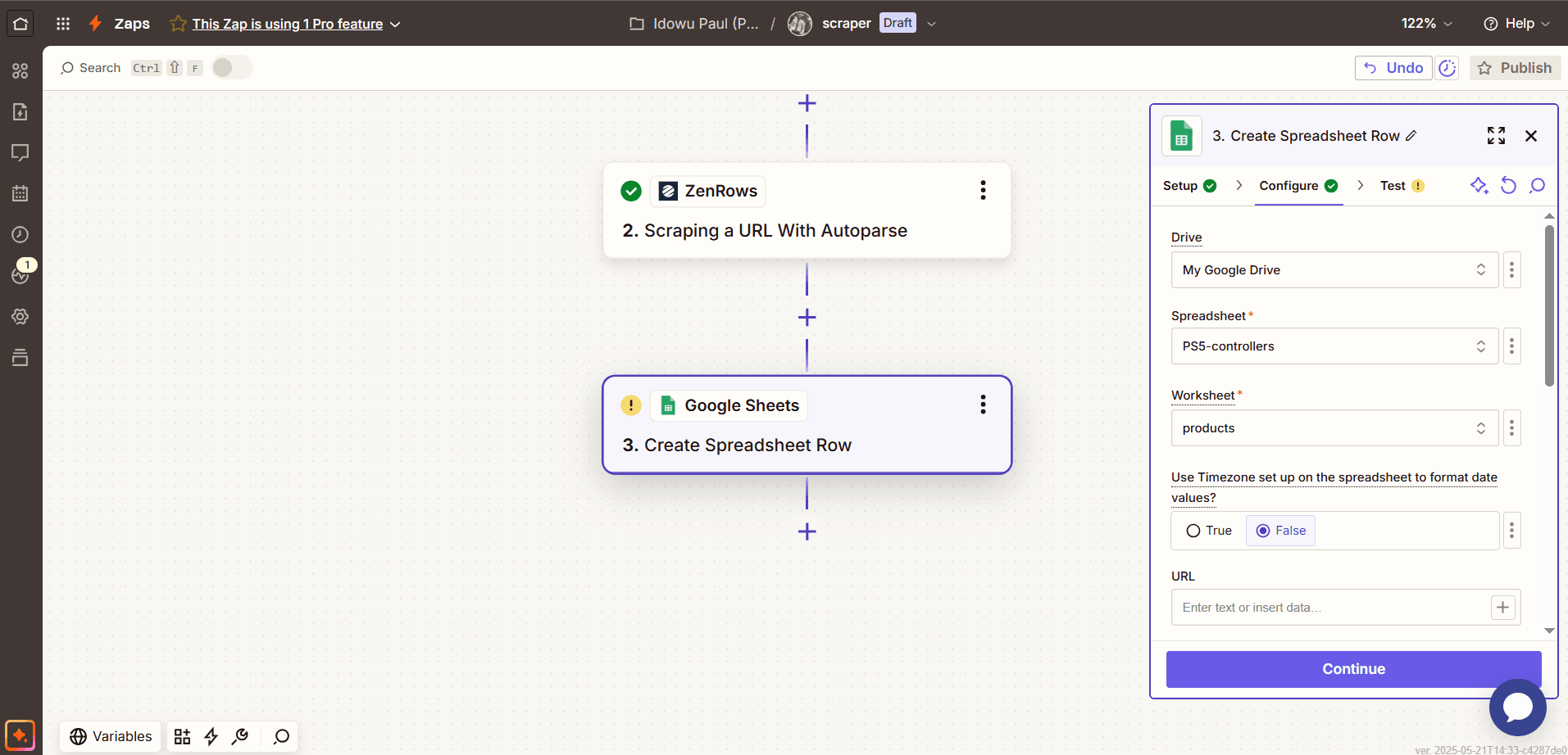 zapier-google-sheets-drive selection