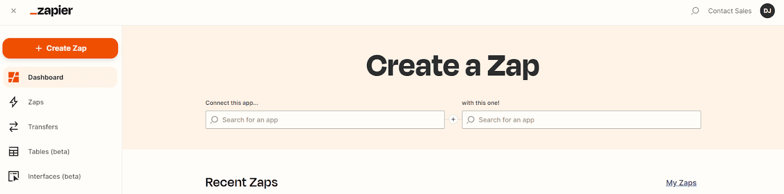 Zapier's homepage