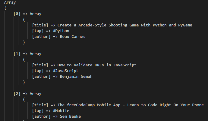 ZenRows Output