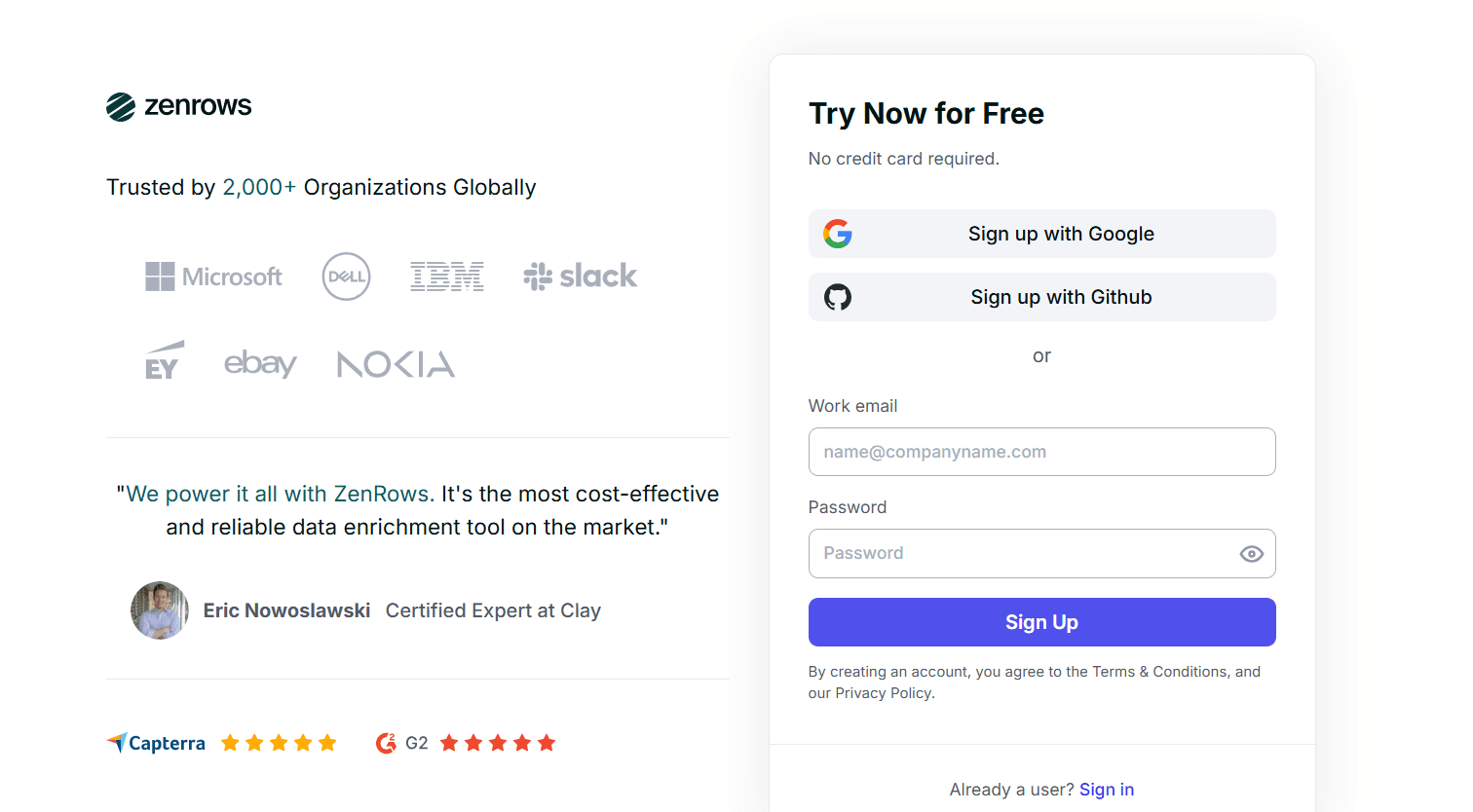 zenrows-signup-page