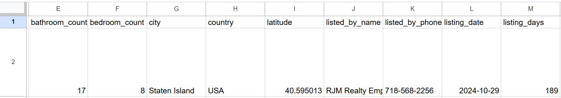 Zillow Property Data API CSV Output