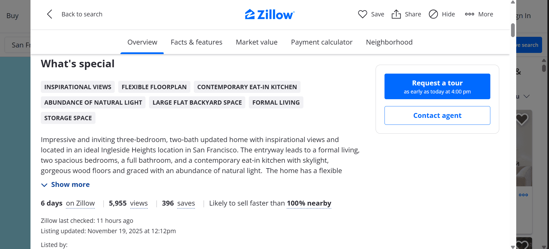 Zillow property details page.